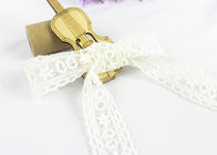 2.5cm Width Flat Cotton Embroidered Lace Trim Scalloped Edge Water Soluble