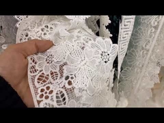 Pizzo Ricamato Floreale Bianco per Abito da Sposa 10.2cm