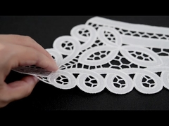 Milk Silk Lace Collar Applique Cotton Floral Embroidered 18 * 40 cm