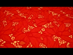 bellissimo tessuto di pizzo in tulle con ricamo guipure a foglia