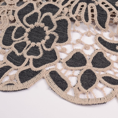 Lightweight Water Soluble Lace Polyester Embroidery Guipure Chemical Lace Trim Fabric