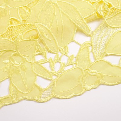 135cm Width Water Soluble Lace Fabric 100% Polyester Floral Fabric Flower Embroidery