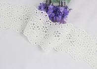 Beige Stretch Cotton Embroidered Lace Trim For Sewing Decoration DIY Wedding Dress