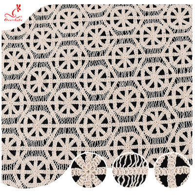 Nuovo design fabbricazione manovra morbida 100% tessuto di merletto di cotone geometrico crochet ricamo merletto