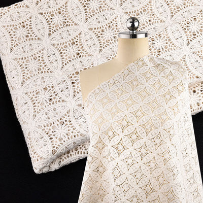 Bianco ricamo Delicato Fiore di cotone Auto Osso Border Lace Trim Per Abito da Sposa