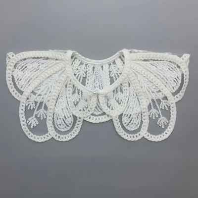 Collare di pizzo applicato rotondo personalizzabile con ricamo e rigidità del colore